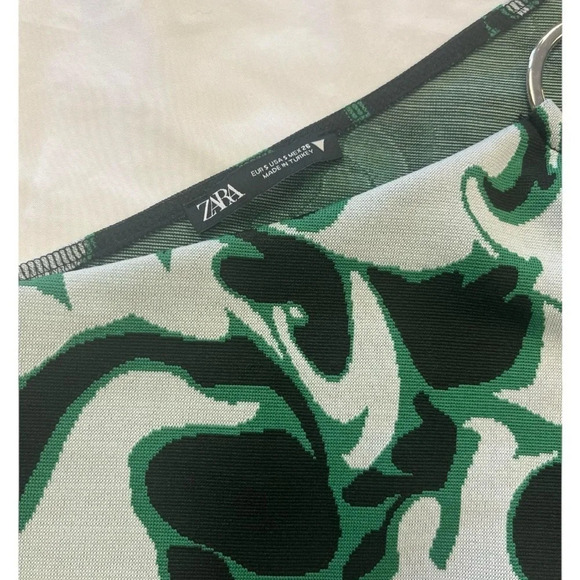 Zara JACQUARD Asymmetrical Long Sleeve Top Size Small - Picture 10 of 14